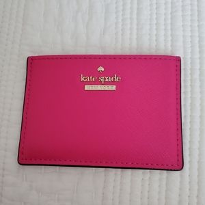 Fushcia Kate Spade card holder. Mint condition. 100% leather
